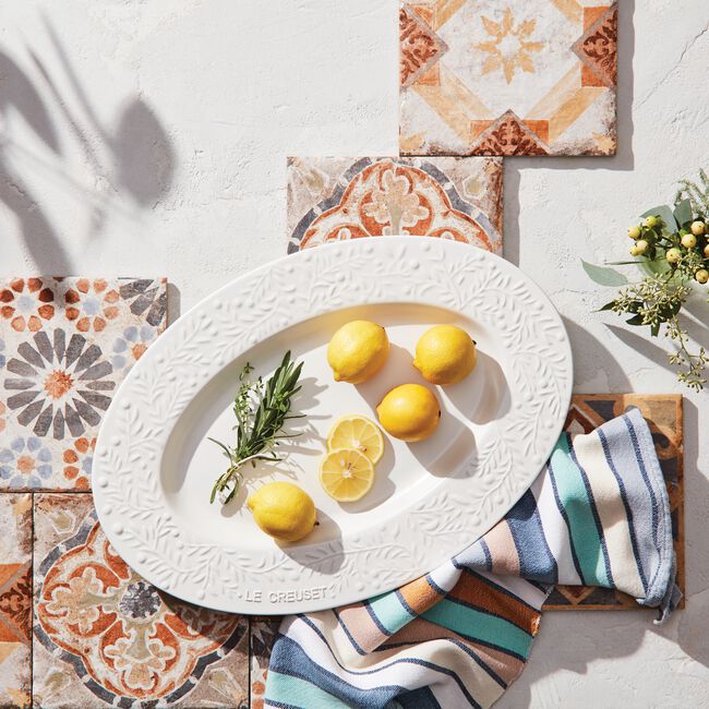 Le Creuset Stoneware Olive Branch Oval Casserole Serving Platter 46cm Cotton image number 5